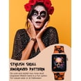thumbnail image 5 of Wearlizer Halloween Skull Engraved Band Compatible with Apple Watch Band 40mm 38mm 41mm 49mm 45mm 44mm 42mm Women, Two-Tone Skull Cute Soft Silicone Sport Strap for iWatch Series 9 8/7/6/5/4/3/2/1/SE, 5 of 6