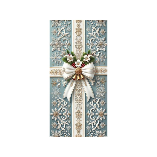Decoraciones de Navidad Cubierta de Puerta de Navidad de 35 X 71 Pulgadas Cortina de Puerta de Navidad Decoración de Puerta Y Pared Del Día de Navidad Decoración de Fiesta Decoraciones de Navidad de I