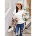 thumbnail image 6 of Women's Solid Short Sleeve Boat Neck Dolman Top with Side Shirring Trendy Casual Loose Fit T-Shirt, 6 of 7
