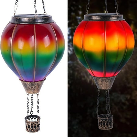 

Christmas Deals Garden Lamps Hot Air Balloon SolarLantern Solar Hot Air BalloonLantern With Flame With Candle Holder Flickering Flame Hanging Garden LightWaterproof Solar Lamp Decorative Fo by BnGAJN