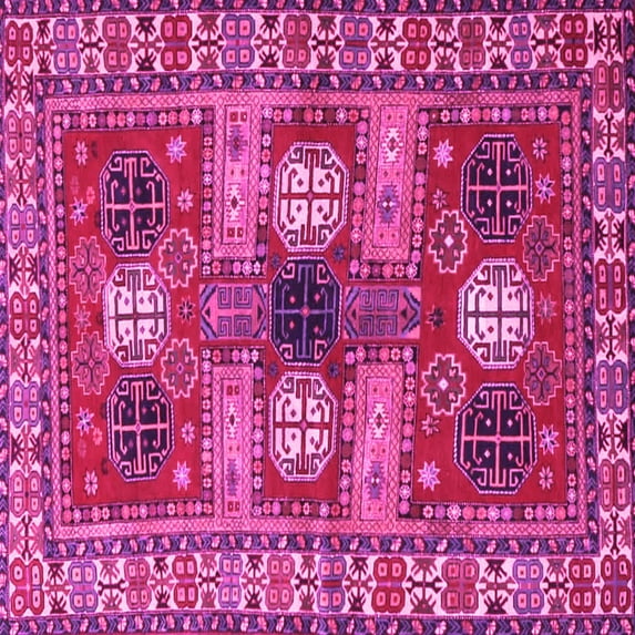 Ahgly Company Indoor Square Persian Pink Traditional Area Rugs, 6' Square