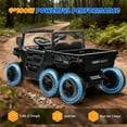 thumbnail image 3 of Track Seven 24V Ride on Dump Truck, 400W 6-Wheel Ride on UTV Car for Big Kids with Electric Dump Bed, Remote Control, Music, Lights, Spring Suspension, 24V Ride on Toy Car for Kids Aged 3+, Black, 3 of 7