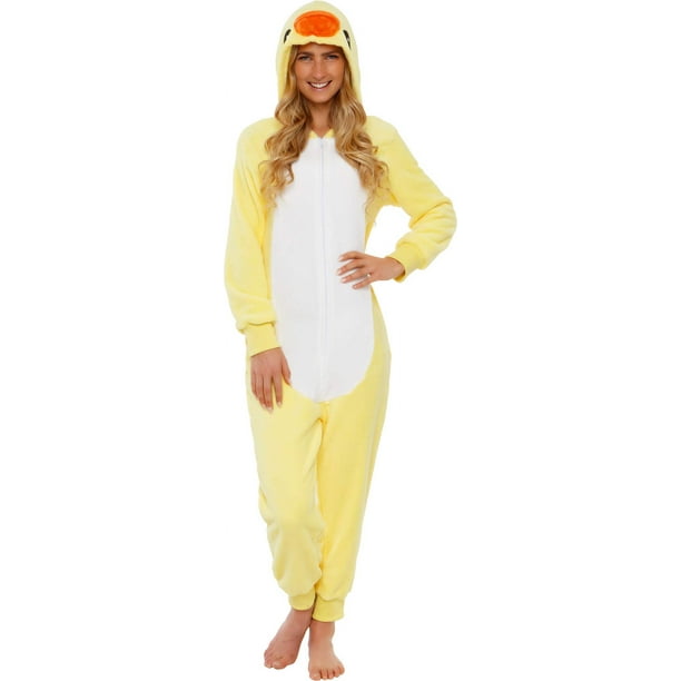 ¡Onesie Funziez! Pijama ajustado con disfraz de pato para adulto