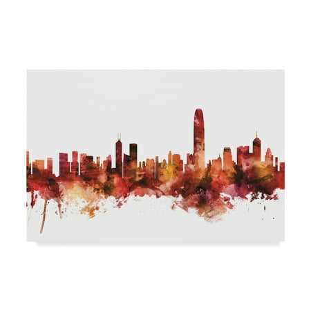 Trademark Fine Art 'Hong Kong Skyline Red' Canvas Art by Michael (Hong Kong Sunrise Best Place)