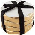 thumbnail image 4 of James Scott Marble Coasters - Set of 4 Round Natural Coasters with Gold Edges - Beautiful Gift, 4 of 4
