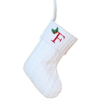 Hmgxay Christmas Letter Socks, Personalized Holiday Embroidered Stockings with Initials, Festive Knitted Decoration Socks for Gifts, Customizable Christmas Tree Pendant Stockings