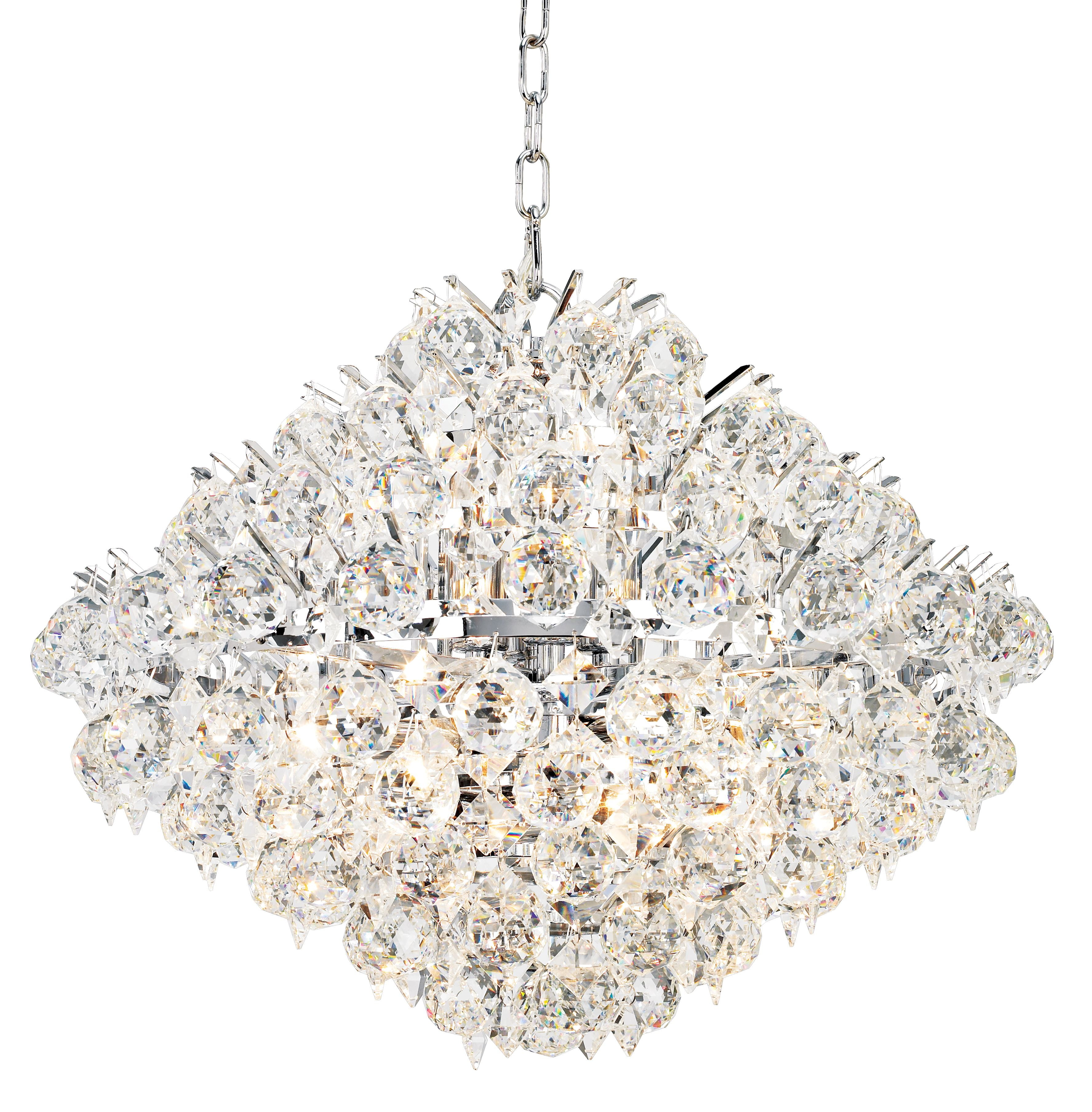 Vienna Full Spectrum Essa Chrome Pendant Chandelier 20 Wide Modern Crystal  Balls Diamond Glass 16-Light Fixture for Dining Room Foyer Kitchen Island 