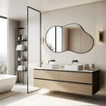 thumbnail image 7 of Irregular Wall Mirror Decorative 24"x36" Black Asymmetrical Mirror Aviation Aluminum Frame for Bathroom, 7 of 7