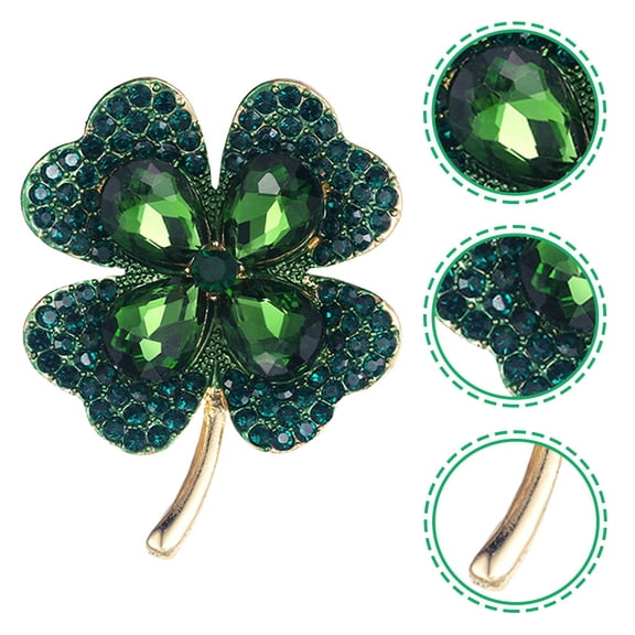 WHAMVOX Brooch with Rhinestones for Decorative Clothing Accessories St Patrick's Day