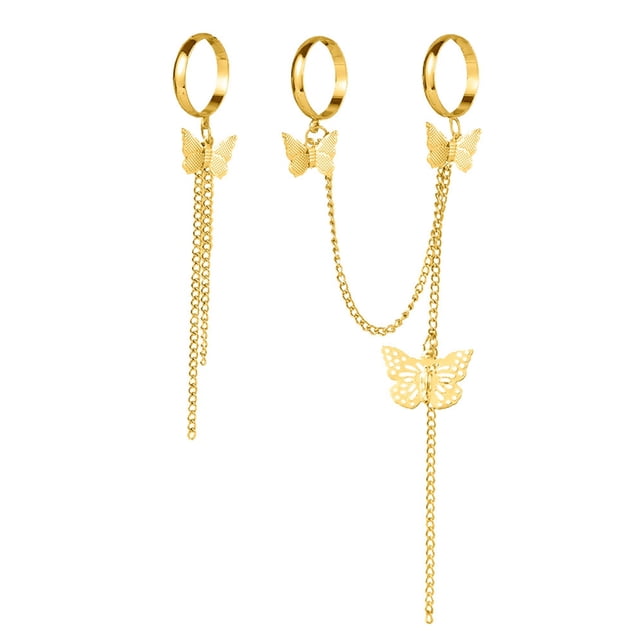 Femmes Doigt Bijoux Alliage - 2PCS Papillon Punk Chaîne Doigt Anneau Ouvert
