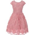 thumbnail image 3 of Flower Girl Dress Curly V-Neck Rose Embroidery AllOver for Little Girl Rose 8 JKS.2066, 3 of 4