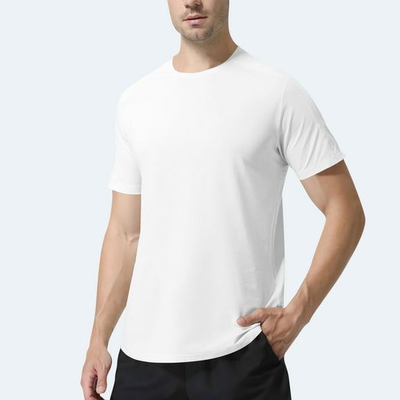 Men's Quick Dry Workout T-Shirts, Breathable Athletic Shirts with Stretch for Gym and Casual Wear