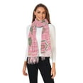 thumbnail image 2 of FORMRS Womens Scarf Winter Soft Long Big Warm Shawls Wrap Tassel Scarves, Pink Gingerbread House, 2 of 9