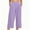 A190-Purple, variant on Sokhug Womens Capri Pants High Waist with Side Pockets Pleated Summer Solid Wide Leg Cropped Pants