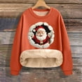 thumbnail image 6 of successthop Christmas Sweatshirts Women Cute Santa Fleece Plus Size Crewneck Long Sleeve Sweaters Pullover Tops Orange, 6 of 9