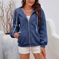 thumbnail image 2 of Vedolay Hooded Cardigan Sweaters for Women Fashion Plus Size Tie Dye Sweatshirt Womens Fashion Blue,M, 2 of 5