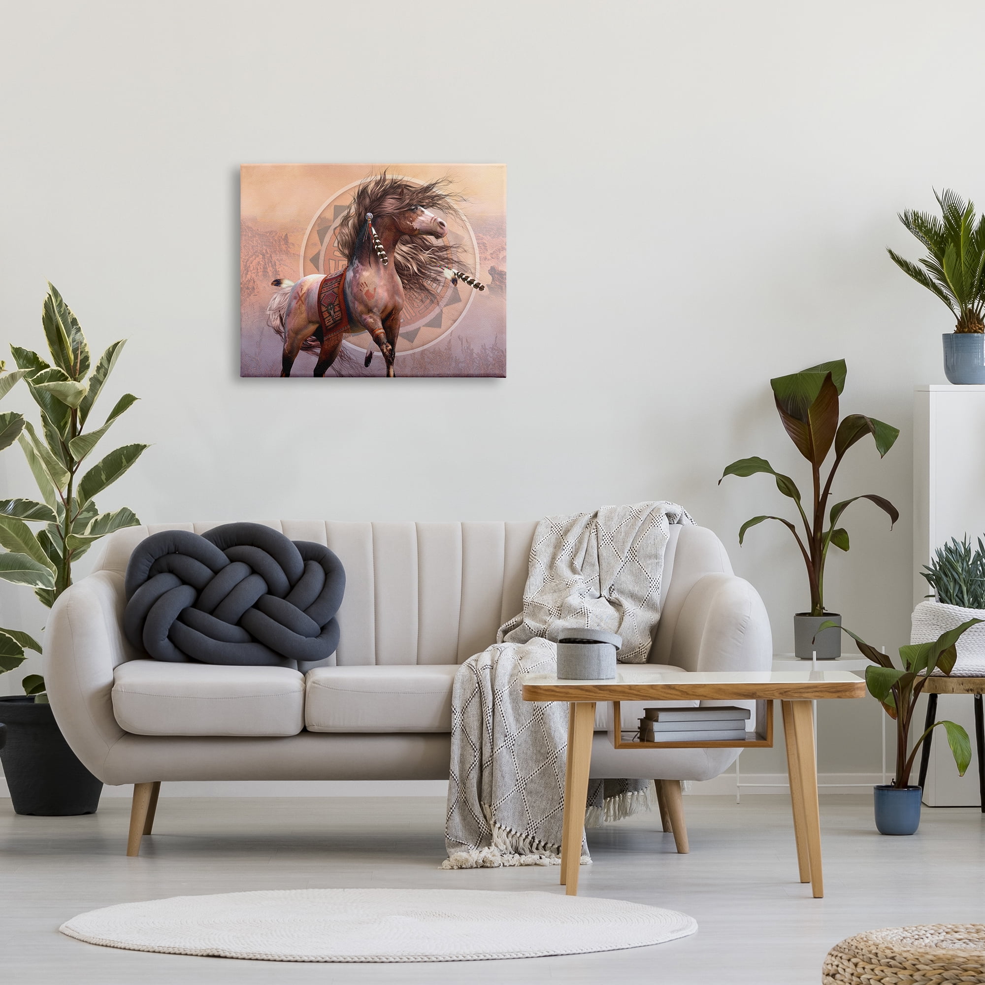 Stupell Industries Spirit Warrior Horse Animals & Insects Painting Gallery Wrapped Canvas Art Print Wall Art, 30 x 24