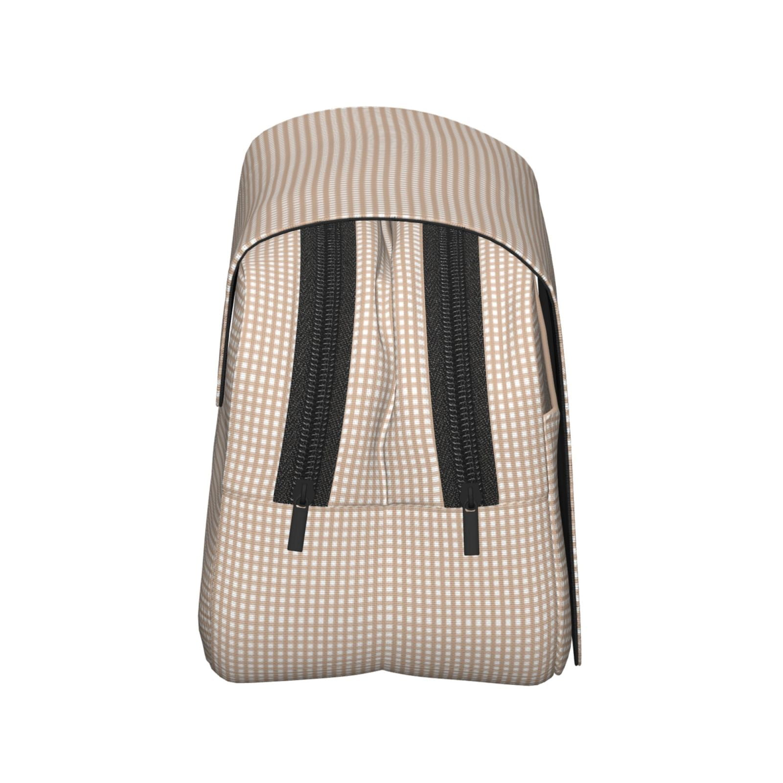 Rateoe Brown Gingham Pattern Double Clamshell Pen Case, Storage Organizer with Two Zipper Compartments– Holds Up to 50 Pencils & Pens