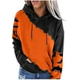 thumbnail image 1 of Lilgiuy Fashion Woman O-Neck Long Sleeve Halloween T-Shirt Patchwork Hooded Pocket Blouse Tops, 1 of 4