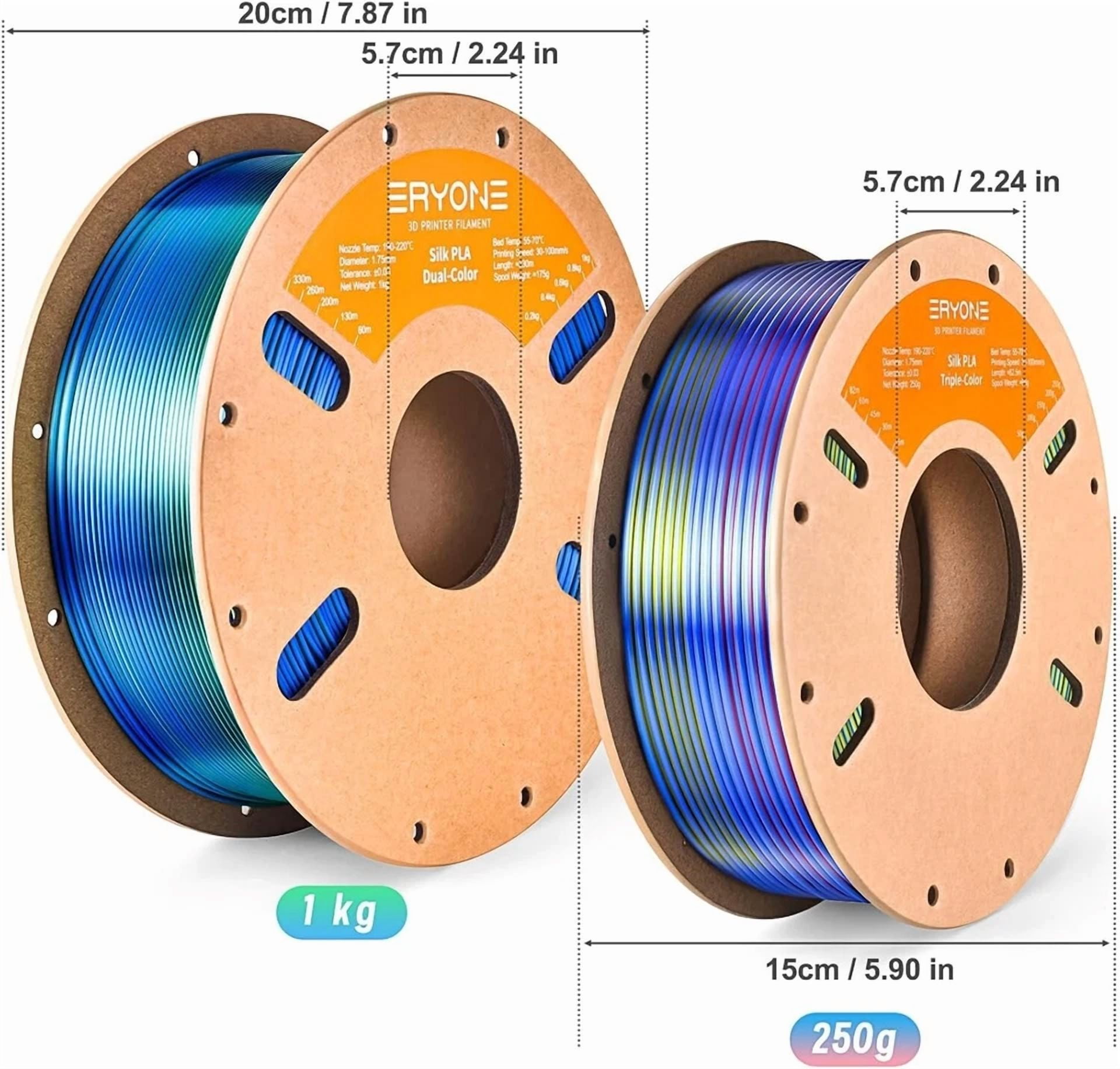 CRESTIN- Silk Tri Color Pla Filament 3D Printer 1.75Mm +/- 0.03Mm, Multicolor