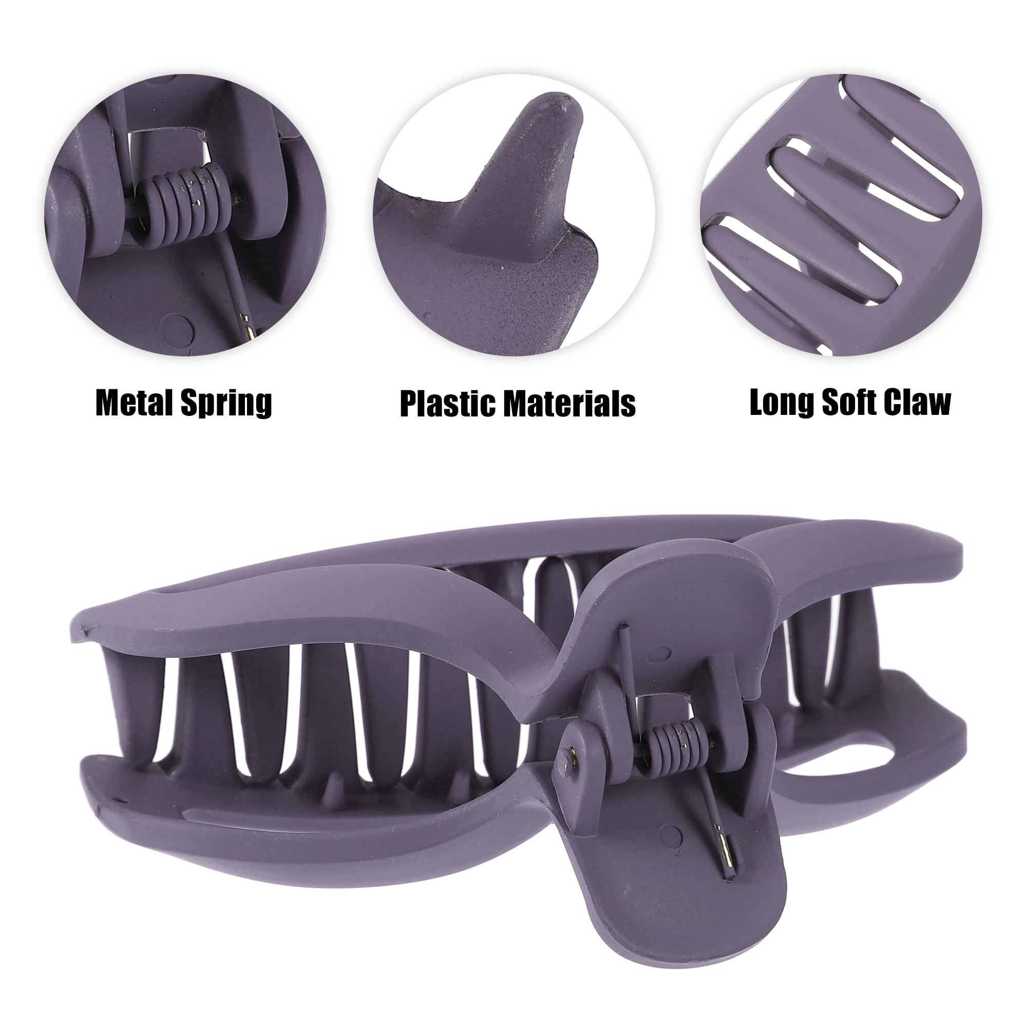 Unique Bargains Plastic Hair Claws Hair Clips Hair Barrettes Purple