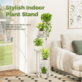 thumbnail image 6 of Gentingbro Corner Plant Stand Indoor Outdoor, Tall Metal Flower Pot Stands for Multiple Plants, 4 Tier White Heavy Duty Plant Shelf for Patio Garden Balcony Living Room Bedroom, 6 of 7