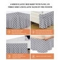 thumbnail image 5 of Abstract Geometric Bed Skirt Queen Size 18" Drop Gray Moroccan Trellis Ruffled Wrap Around Bed Skirts Adjustable Elastic Bedskirt Dust Ruffle for Queen Size Bed, 5 of 7