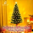 thumbnail image 3 of Árbol de Navidad Artificial Verde con Luces de Estrella y Pico de Estrella Integradas con Soporte de Metal 1.80 m, 3 of 7