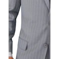 thumbnail image 4 of DTI GV Executive Italian Men's Suit Wool Two Button 2 Piece Jacket Pants Stripe Gray, 4 of 5