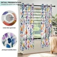 thumbnail image 3 of Yayeee Window Curtains Set of 2 for Living Room Light Filtering 63"x52", Purple Wildflower Pattern, 3 of 7