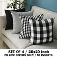 thumbnail image 3 of Buffalo Plaid Black Throw Pillow Covers 20x20 Set of 4 Decorative Black Outdoor Pillow Covers for Patio and Porch, 3 of 6