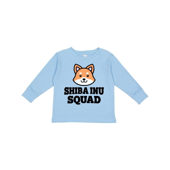 Inktastic Dog Shiba Inu Squad Boys or Girls Long Sleeve Toddler T-Shirt