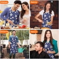 thumbnail image 4 of Pioneer Flower Floral Print Pattern Apron for Women and Men, Cotton Linen Waterproof with Pockets, Adjustable, 33x27 Inch for Kitchen, Gardening, BBQ, Salon, 4 of 6