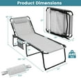 thumbnail image 3 of Costway Folding Lounge Chaise Chair 4 Position Patio Recliner w/Pillow Sunbathe Chair, 3 of 8