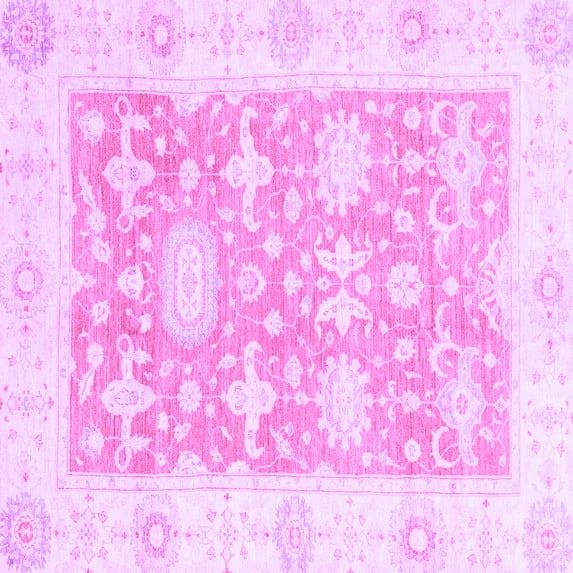 Ahgly Company Indoor Square Abstract Purple Modern Area Rugs, 4' Square