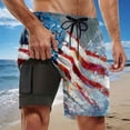 thumbnail image 2 of Bainana Mens Swim Trunks American Flag 2 In 1 Patriotic Swim Shorts Fourth Of July Lightweight Stretch Beach Travel Bathing Suit, 2 of 4