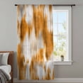 thumbnail image 3 of Orange Grey Semi Sheer Curtains Drapes for Living Room, Bedroom, French Doors Window 72 Inches Long, Vintage Minimalist Abstract Gradient Art Rod Pocket Chiffon Curtain Drapery Voile Draperies Panel, 3 of 8