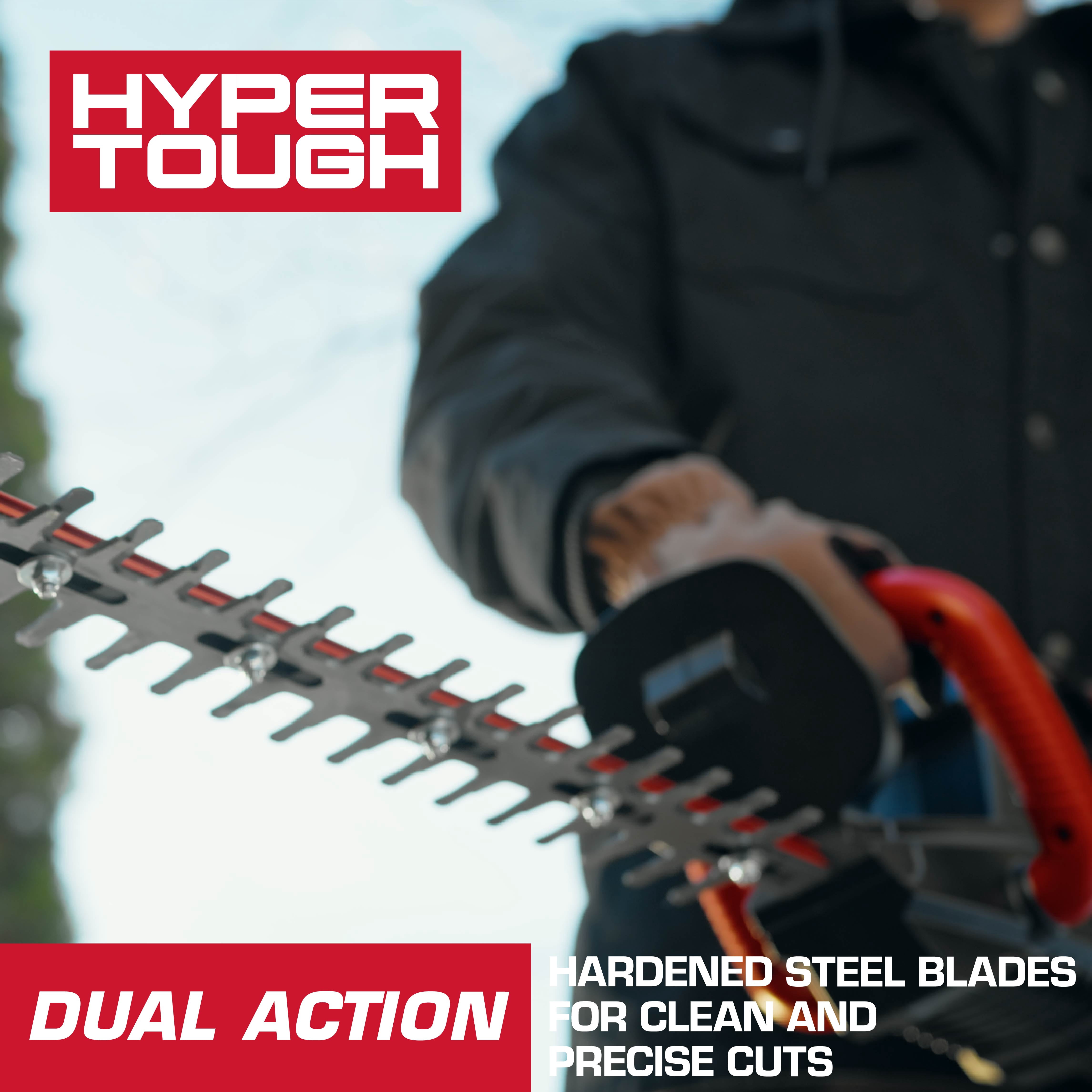 Hyper Tough 22" 20V Brushless Cordless Hedge Trimmer with 20V Max 2.0Ah Battery and Charging Cable