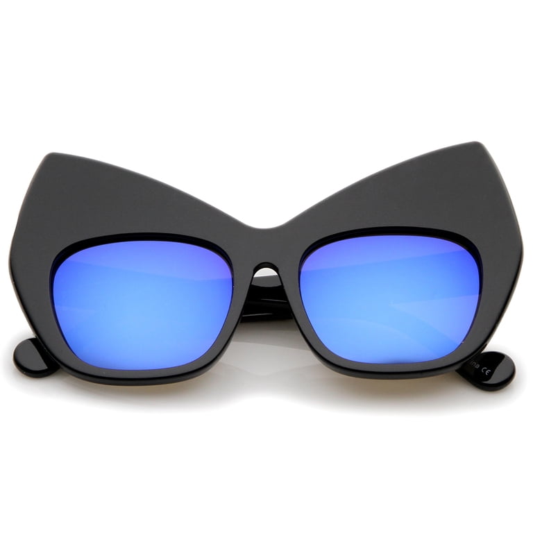 Stunning blue cat eye sunglasses Ocean Blue Floral Lightweight Acetate Cat-Eye Mirrored  main image 3