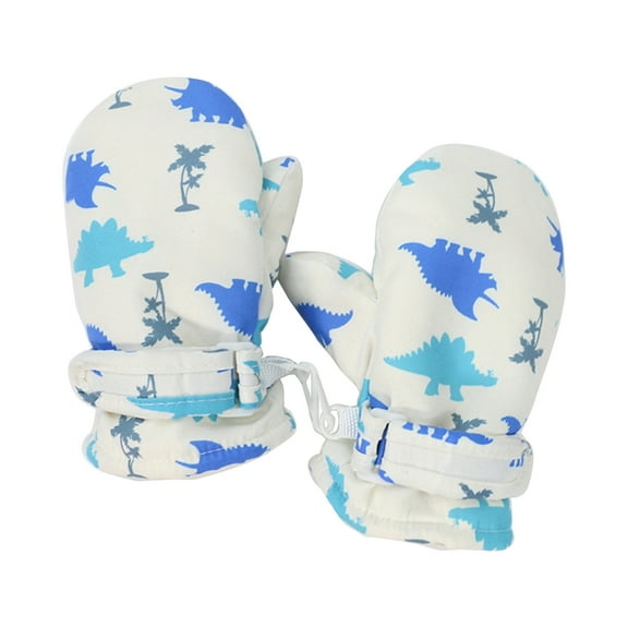 Milue Cute Dinosaur Winter Mittens Outdoor Sports Quick Drying Gloves for Boys Girls