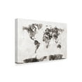 thumbnail image 2 of Trademark Fine Art 'Watercolor Map of the World Map Gray' Canvas Art by Michael Tompsett, 2 of 4