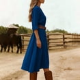 thumbnail image 7 of Odbmxy A-Line Midi Dresses for Women Long Sleeve Fall Cotton Linen Women Dresses Plain Dressy Business Flowy, 7 of 7
