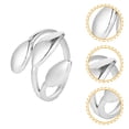 thumbnail image 4 of Anillo abierto ajustable con diseño de hoja para mujer, 4 of 7