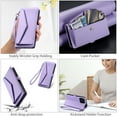 thumbnail image 7 of ELEHOLD for Google Pixel 9 / 9 Pro Wallet Case,Women Men Credit Card Holder Kickstand Magnetic Clasp Pocket Portective Case Zipper with Adjustable Crossbody / Wrist Strap,Purple, 7 of 7