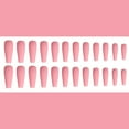 thumbnail image 3 of FCOGIN Long Coffin, 24 Pieces, Peach Pink, Satin Finish, Acrylic False Nail, Press on Nail, 3 of 5