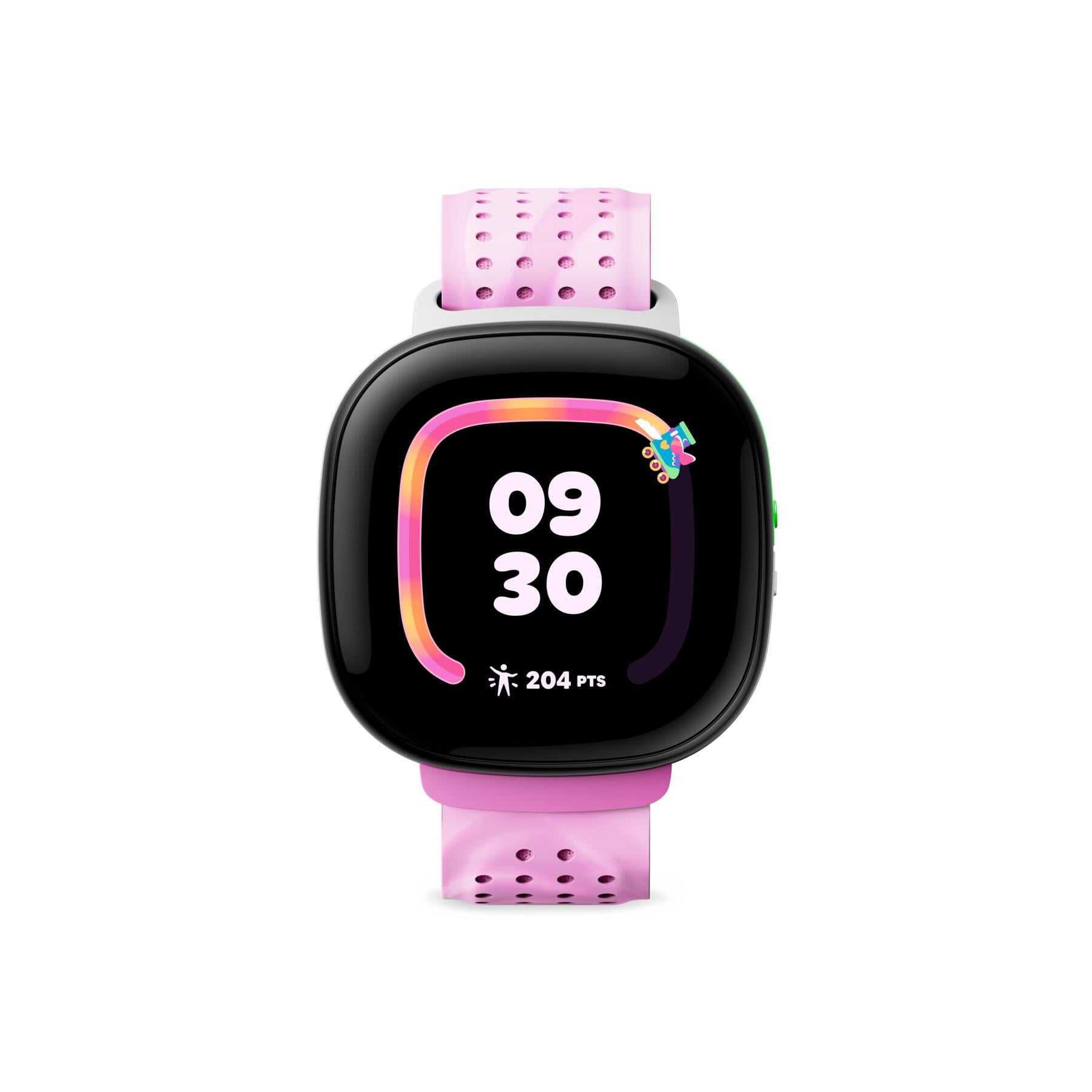 Fitbit Ace LTE Band - Kids Smartwatch Band - Water Resistant - One Size Fits All - Glitterbomb Skate Active Band - Pink
