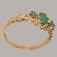 thumbnail image 4 of LBG British Made Classic Solid 10k Rose Gold Natural Emerald Womens Anniversary Ring - 33 size options - Size 5.25, 4 of 9