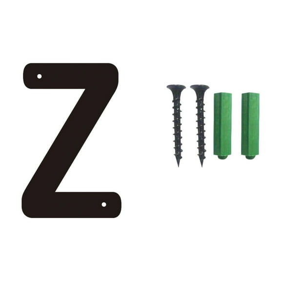 YingTaiLi 4.6"x6" Wrought Iron House Number,Three-dimensional Iron Art Number Letters,Matching Screws Included Black Letter Z