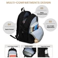 thumbnail image 5 of Smicure Travel Backpack for Men and Women, Water Resistant College Bookbag, Lightweight School Carry On Back Pack, black, 5 of 8