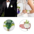 thumbnail image 3 of Rose Boutonnieres for Men Pack of 6 Groom and Best Man Boutonnieres Bride Groom Decorative, 13x8cm White, 3 of 5